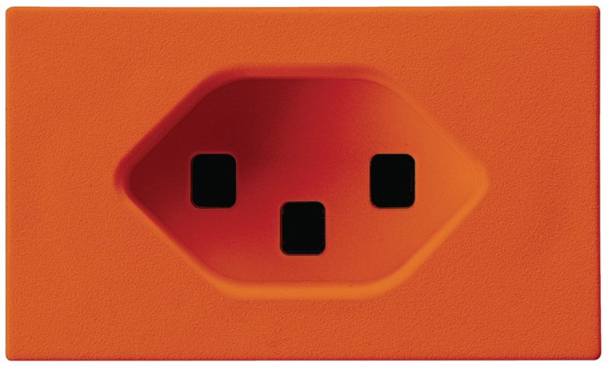 Produktbild FLF 123 103  -  FLF-Steckdose 1xT23,  orange mit Steckklemmen